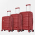 Juego de maletas PP Rígida 3 piezas|Maleta Cabina 55cm|Maleta Mediana 65cm Expandible |Maleta Grande 75cm Expandible |Bass Rojo