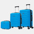 Conjunto de 3 Maletas|Neceser 29x35x16.50cm|Maleta Cabina ABS+PC 55x40x20cm|Mediana Expandible 20kg-23kg - 66x45x27.50-30cm | Turquesa