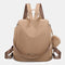 Mochila antirrobo Impermeable para mujer (14.80L) | Mochila Convertible en bolso con pompón y asa desmontable de adorno Khaki