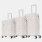 Juego de maletas PP Rígida 3 piezas|Maleta Cabina 55cm|Maleta Mediana 65cm Expandible |Maleta Grande 75cm Expandible |Bass Blanco