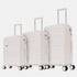Juego de maletas PP Rígida 3 piezas|Maleta Cabina 55cm|Maleta Mediana 65cm Expandible |Maleta Grande 75cm Expandible |Bass Blanco