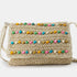 Bolso bandolera de rafia con bolitas para mujer beige Nadia