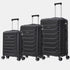 Raykong Juego de maletas 3 piezas | Maleta Cabina 55cm | Mediana Expansible 65cm | Grande Expansible 75cm - Watt (Negro)