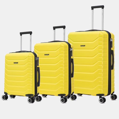 Raykong Juego de maletas 3 piezas | Maleta Cabina 55cm | Mediana Expansible 65cm | Grande Expansible 75cm - Watt (Amarillo)
