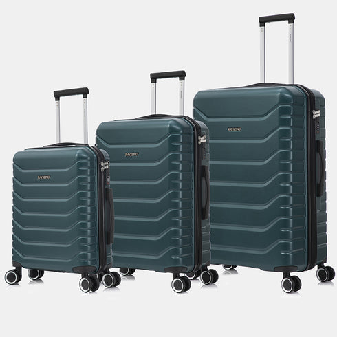 Raykong Juego de maletas 3 piezas | Maleta Cabina 55cm | Mediana Expansible 65cm | Grande Expansible 75cm - Watt (Verde)