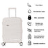 Juego de maletas PP Rígida 3 piezas|Maleta Cabina 55cm|Maleta Mediana 65cm Expandible |Maleta Grande 75cm Expandible |Bass Blanco