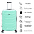 RAYKONG Maleta Grande Expandible ABS+Policarbonato 75x49x31cm - 33.50cm Extendido | 114L - 123L | 28 Pulgadas | 25kg semirígidas candado combinación - Menta