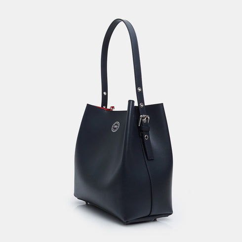 Bolso Hobo de Piel Azul Marino para Mujer - Leticia