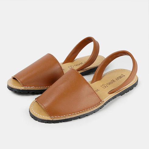 Menorquinas de piel para mujer marrón Adara