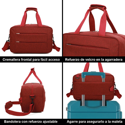 Raykong Bolsa de cabina convertible en mochila 40x20x25cm Ryanair 10kg equipaje de mano bolso de cabina Vueling rojo