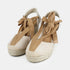 Alpargata con cuña de esparto para mujer con lazo beige Julia