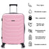 RAYKONG Maleta Mediana Expandible ABS+Policarbonato 66x45x27.50cm - 30cm Extendido | 82L - 90L | 24 Pulgadas |23kg semirígidas candado combinación - RosaClaro