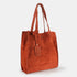 Bolso tote de piel serraje liso de mujer naranja Cloe