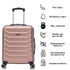 RAYKONG Maleta de Cabina 55x40x20cm Policarbonato (40L) semirígida Trolley pequeño Equipaje de Mano 4 Ruedas giratorios a 360º Cierre numérico- Rosadorado