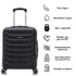 RAYKONG Maleta de Cabina 55x40x20cm Policarbonato (40L) semirígida Trolley pequeño Equipaje de Mano 4 Ruedas giratorios a 360º Cierre numérico-Negro