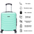 RAYKONG Maleta de Cabina 55x40x20cm Policarbonato (40L) semirígida Trolley pequeño Equipaje de Mano 4 Ruedas giratorios a 360º Cierre numérico-Menta