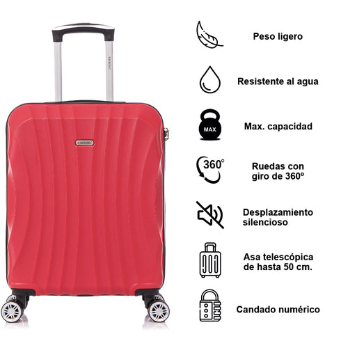 Raykong Maleta Cabina ABS 55x40x20cm (44L) - 20 Pulgadas Rojo - Waves