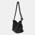 Bolso de hombro para mujer de piel con bandolera extensible negro Mara