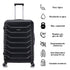 RAYKONG Maleta Grande Expandible ABS+Policarbonato 75x49x31cm - 33.50cm Extendido | 114L - 123L | 28 Pulgadas | 25kg semirígidas candado combinación - Negro