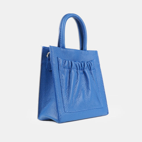 Bolso bandolera de piel pequeño mujer azul Carmen