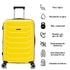 RAYKONG Maleta Mediana Expandible ABS+Policarbonato 66x45x27.50cm - 30cm Extendido | 82L - 90L | 24 Pulgadas |23kg semirígidas candado combinación - Amarillo