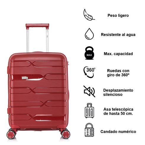 1990s Maleta Mediana extensible 65cm Bass Rojo