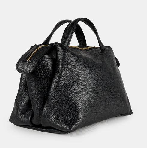 Bolso bandolera para mujer de piel con asas de mano negro Amelie