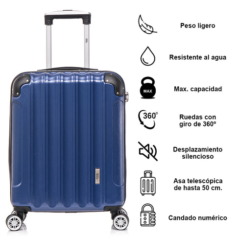 Maleta Cabina 55x40x20cm Policarbonato (44L) - 20 Pulgadas - AzulMarino