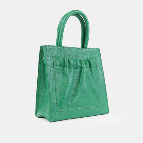 Bolso bandolera de piel pequeño mujer verde Carmen