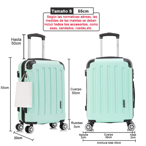 Maleta Cabina ABS 55x40x20cm (40L) - 20 Pulgadas Menta - Marina