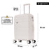 Maleta de cabina 55x38x22 cm (44L) Polipropileno - Candado Incrustado - 20 Pulgadas - Blanco - Bass