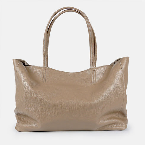 Bolso shopper para mujer de piel para personalizar khaki Luna