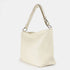 Bolso de hombro para mujer de piel con bandolera extensible beige Mara
