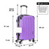 RAYKONG Maleta Mediana ABS 66x43x25cm | 71L | 24 Pulgadas | hasta 23kg semirígidas - Morado