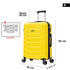 RAYKONG Maleta Mediana Expandible ABS+Policarbonato 66x45x27.50cm - 30cm Extendido | 82L - 90L | 24 Pulgadas |23kg semirígidas candado combinación - Amarillo