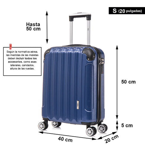 Maleta Cabina 55x40x20cm Policarbonato (44L) - 20 Pulgadas - AzulMarino