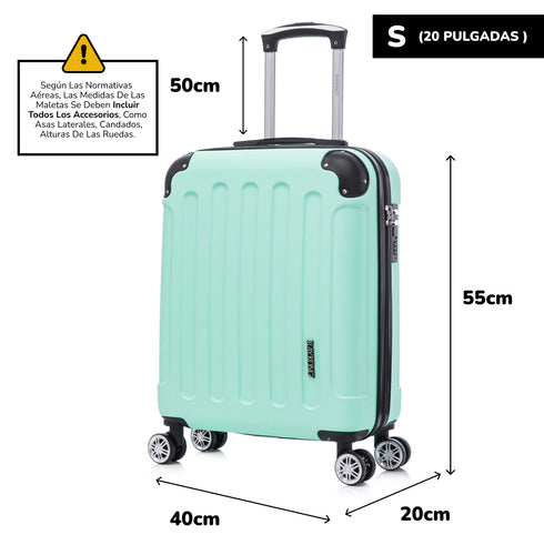 Raykong Maleta Cabina ABS 55x40x20cm (44L) Maxima aprovechamiento de espacio - 20 Pulgadas - Menta