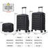 Conjunto de 3 Maletas|Neceser 29x35x16.50cm|Maleta Cabina ABS+PC 55x40x20cm|Mediana Expandible 20kg-23kg - 66x45x27.50-30cm | Negro