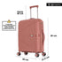Maleta de cabina 55x39x21.5 cm (46L) Polipropileno - Candado Incrustado - 20 Pulgadas - Rosa Dorado - Chocolate