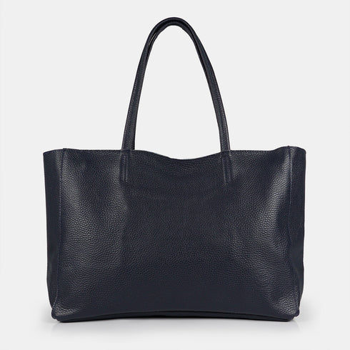 Bolso shopper para mujer de piel para personalizar azul marino Luna