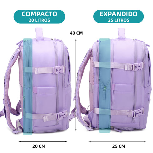 1990s Mochila de viaje cabina expandible para Ryanair 40x25x20-25cm,con bolsa de zapatillas,mochila casual