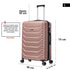 RAYKONG Maleta Grande Expandible ABS+Policarbonato 75x49x31cm - 33.50cm Extendido | 114L - 123L | 28 Pulgadas | 25kg semirígidas candado combinación - RosaDorado