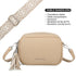 Bolso bandolera mujer pequeño de cuero PU dos compartimentos y dos bandoleras, bolso mensajero para cruzar polipiel regalo original para mujer - Khaki
