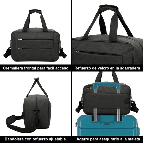 Raykong Bolsa de cabina convertible en mochila 40x20x25cm Ryanair 10kg equipaje de mano bolso de cabina Vueling negro