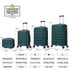 Conjunto de 4 Maletas ABS+PC|Neceser 29cm|Cabina 55x40x20cm|Mediana Expandible 20kg-23kg - 66x45x27.50-30cm|Grande Expandible 23kg-25kg - 75x49x31-33.50cm | Verde