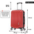 Maleta Cabina 55x39x21cm Policarbonato (45L) - 20 Pulgadas Rojo - Seda