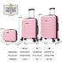 Conjunto de 3 Maletas|Neceser 29x35x16.50cm|Maleta Cabina ABS+PC 55x40x20cm|Mediana Expandible 20kg-23kg - 66x45x27.50-30cm | Rosa Claro