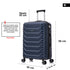 RAYKONG Maleta Mediana Expandible ABS+Policarbonato 66x45x27.50cm - 30cm Extendido | 82L - 90L | 24 Pulgadas |23kg semirígidas candado combinación - AzulMarino