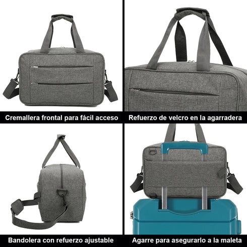 Raykong Bolsa de cabina convertible en mochila 40x20x25cm Ryanair 10kg equipaje de mano bolso de cabina Vueling gris