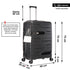 Juego de maletas PP Rígida 3 piezas|Maleta Cabina 55cm|Maleta Mediana 65cm Expandible |Maleta Grande 75cm Expandible |Bass Negro